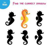 A Series Of Educational Games On The Marine Theme Gather A Shadow For The Seahorse. Introduces Children To Marine Animals. An Interactive, Fun Activity, Helps Kids Improve Their Powers Of Observation