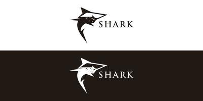 Simple Blackand white Shark Logoty. vector