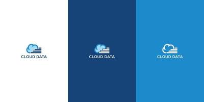Cloud computing data Logo design vector template. Information Storage internet web servers Logotype concept icon.