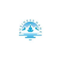 yoga illustration with a silhouette of woman in iceberg. vector