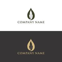 herbal leaf water drop natural essence logo design inspiration vector