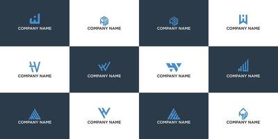 Alphabet letters Initials Monogram logo HW WH H and W logo modern business branding for company vector