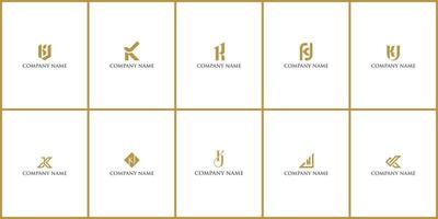 Letter kj linked lowercase logo design template elementsSuitable for business consulting group vector