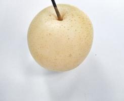 Fresh yellow pear fruit isolated on the white background with clipping path. One of the best isolated pears that you have seen. photo