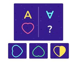 Educational logic game for kids. Development of logic iq. Visual intelligence, mind games. Geometric figure. Vector illustration.