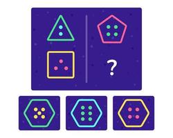 Educational logic game for kids. Development of logic iq. Visual intelligence, mind games. Geometric figure. Vector illustration.