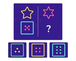 Educational logic game for kids. Development of logic iq. Visual intelligence, mind games. Geometric figure. Vector illustration.