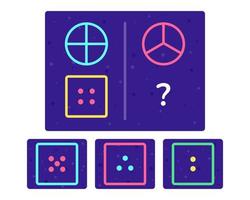 Educational logic game for kids. Development of logic iq. Visual intelligence, mind games. Geometric figure. Vector illustration.