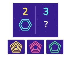 Educational logic game for kids. Development of logic iq. Visual intelligence, mind games. Geometric figure. Vector illustration.