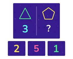 Educational logic game for kids. Development of logic iq. Visual intelligence, mind games. Geometric figure. Vector illustration.