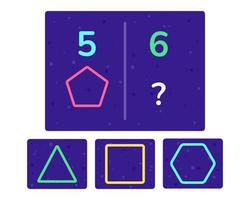 Educational logic game for kids. Development of logic iq. Visual intelligence, mind games. Geometric figure. Vector illustration.