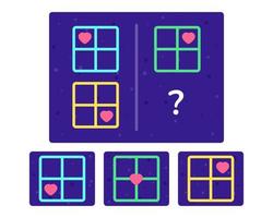 Educational logic game for kids. Development of logic iq. Visual intelligence, mind games. Geometric figure. Vector illustration.