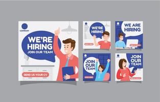 We are Hiring Social Media Post Template vector