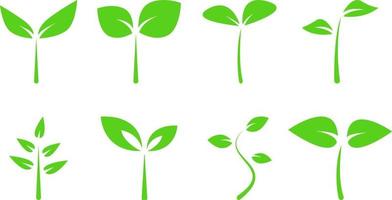 Sprout Seedling Sapling Vector Icon Set