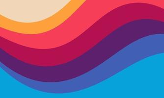 Retro Color Wave Curves Rainbow Wallpaper vector