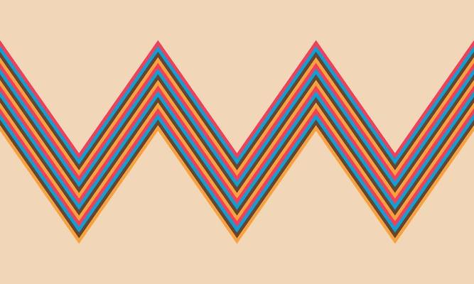 Seamless Tiling Retro Color Zig Zag Lines Pattern Vector Vintage Wallpaper