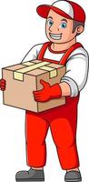 A man works as a professional delivery man vector