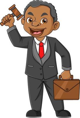 A African man working as a judge or professional lawyer