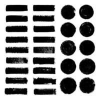 Vector Grunge brush strokes.Paint brush circle shapes design element.