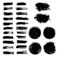 Vector set of grunge artistic brush strokes design element.