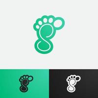 foot-shaped letter S logo template with gradient color for corporate design vector