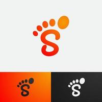 foot-shaped letter S logo template with gradient color for corporate design vector