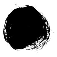 Vector black circle brush paint on white background.