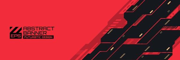 banner futurista abstracto, vector de fondo cyberpunk con adorno de formas hud, futurismo retro de tecnología moderna