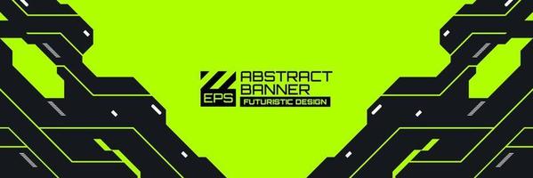 Abstract futuristic banner, cyberpunk background vector with HUD shapes ornament, modern technology retro futurism