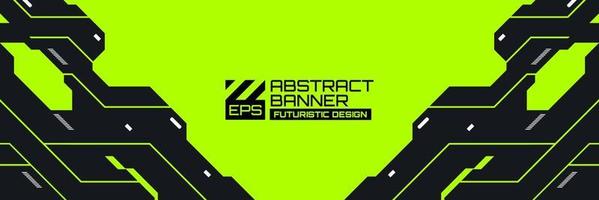 Abstract futuristic banner, cyberpunk background vector with HUD shapes ornament, modern technology retro futurism