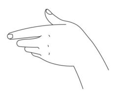 Hand showing way, communication with gestures vector