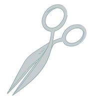 Scissors for cutting in half, sharp blade of tool vector