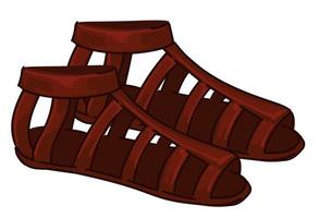 ropa maya antigua, zapatos de cuero o sandalias vector