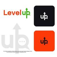 Modern Level Up Typography Logo design inspiration vector