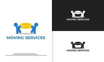 fast and professional moving services company logo design vector