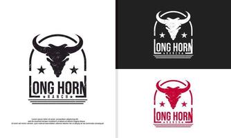 logo illustration vector graphic of Western Bull Cattle Vintage style