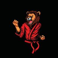 lion karate illustration vector