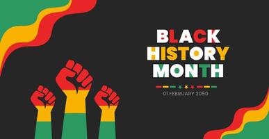 black history month background. black history month hand power banner. African American History or Black History Month. Celebrated annually in February in the USA, Canada. power hand concept banner vector