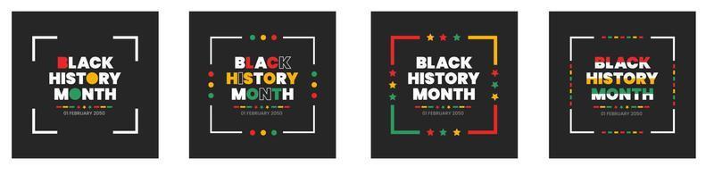 black history month typography text design background. black history month social media post square banner design. Juneteenth Independence Day Background. Freedom or Emancipation day. text design. vector