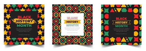 black history month social media post square banner design. black history month background. Juneteenth Independence Day Background. Freedom or Emancipation Day. Neo Geometric pattern concept. vector