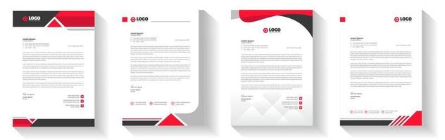 corporate modern letterhead design template with red color. creative modern letter head design template for your project. letterhead, letter head, Business letterhead design. vector