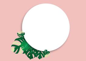 The design is trendy and exotic for the leaf monstera green of nature in the summer botanical jungle for the banner background, decoration, frame, and for illustration. vector