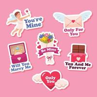 colección de pegatinas de chat de saludo de san valentín vector