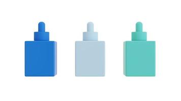 3D rendering Square Shape Cosmetic Bottle on White Background, H photo
