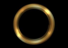 Abstract luxury golden ring. Vector light circles and spark light effect. Gold round logo smooth satin effect isolated on black background