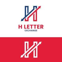 carta inicial h plantilla de diseño de logotipo de flecha de intercambio vector