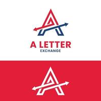 Letter Initial A Exchange Arrow Logo Design Template vector