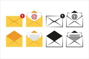 Mail icon set. Envelope icon. Mail and E-mail on isolated background. Vector illustration.