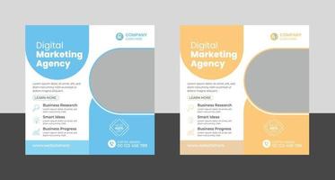 plantilla de banner y publicación de redes sociales de agencia de marketing digital vector