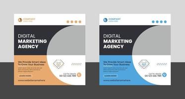 Digital marketing agency social media post and banner template vector